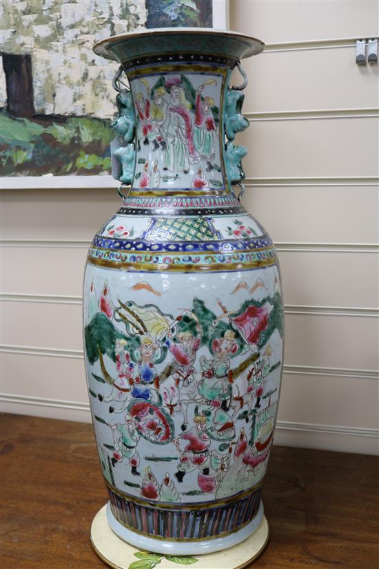 A large Chinese famille rose vase